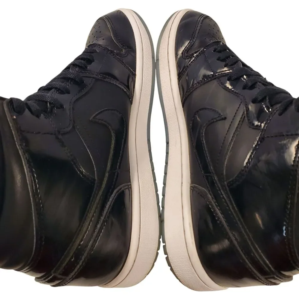 NIKE AIR JORDAN 1 MID SE Mens Size 8 Black SPACE JAM Patent Leather DV1308-004